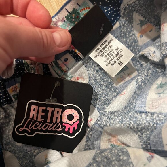 Retrolicious A-Line Skirt Size M Snow Globe Print in Blue - Picture 5 of 7